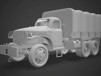 GMC CCKW Cargo Truck High Poly 3D model