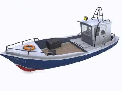 Old Boat 01 Low-poly PBR Low-poly 3D model