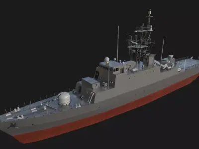 Battle Ship Game Asset Low-poly 3D model