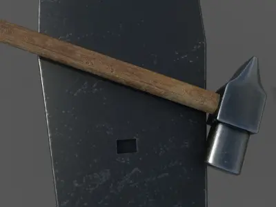 Medieval Craftsman Tools  Low-poly 3D model