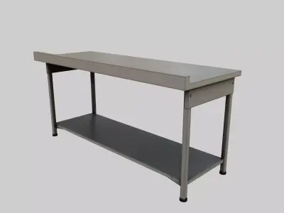 Steel Table Free low-poly 3D model