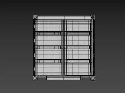 ship container green  Low-poly 3D model