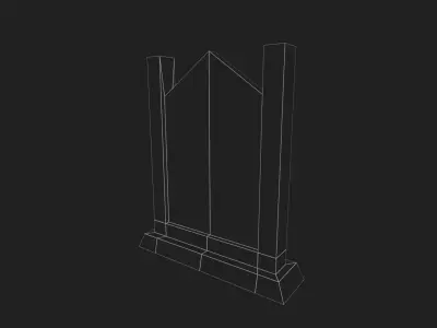 Gravestone Low-poly 3D model 2