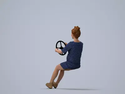 00183Marike007 - Young Caucasian man driving car in casual 3D model