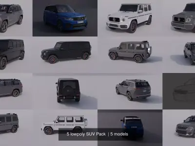 5 lowpoly SUV Pack 