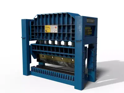 JCO Pipe Forming Press Machine Low-poly 3D model