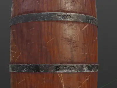 3D Wooden Barrel Free low-poly 3D model