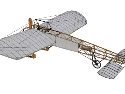 Monoplane Bleriot XI Low-poly 3D model
