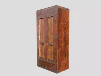 Vintage Wardrobe - PBR Game Ready wooden  Low-poly 3D model