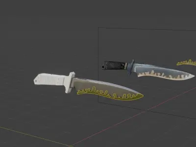 melee weapon Classic Knife Low-poly 3D model