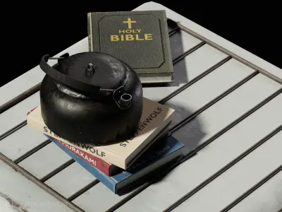 Old Fridge with magnets- Optimized for Games and animations   Low-poly 3D model