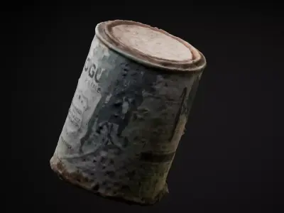 Rusted Old Paint Can 3D Model Low-poly 3D model