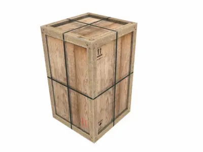 Old Wooden Cargo Crate 13 PBR Low-poly 3D model