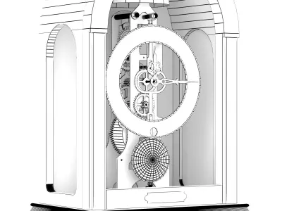 Franz Hermle Skeleton 791-801 Classic Skeleton Table Clock  3D model