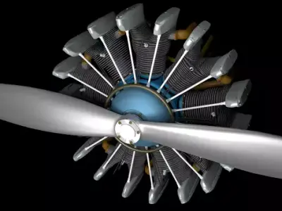 Wright Whirlwind Radial Engine 3D model