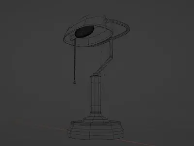 Classic Bankers Lamp With Pull Chain Free low-poly 3D model