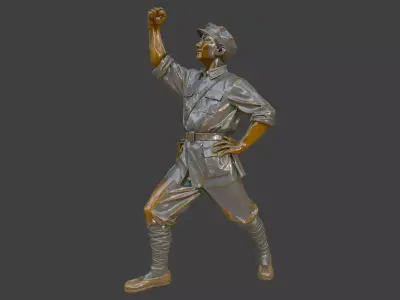 Military sculpture warrior military battle war hero soldier 3D print model 7