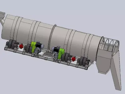 DRUM WASHING AND SCREENING 3000X12000 mm 3D model