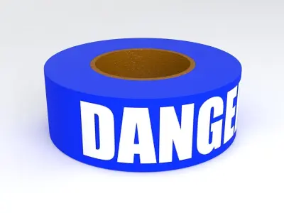 DANGER Tape Blue 3D model