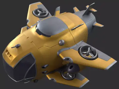 cartoon aircraft jet fighter 3D model