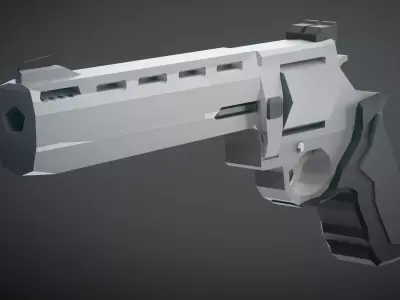 Low Poly Revolver Free 3D model