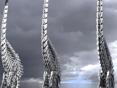 Dreadnaught Ship Wreck Spine 2 3D model