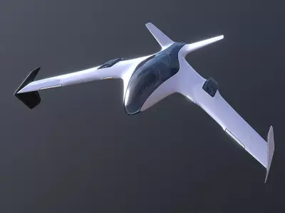 Sci-Fit Jet Ship Aero Low-poly 3D model