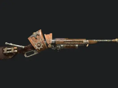 Steampunk Winchester Low-poly 3D model