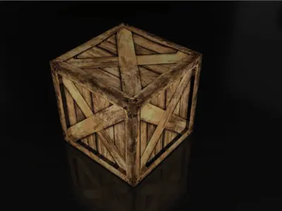 Wooden Box 3D model buy