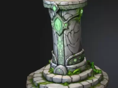 Ancient Pillars Low-poly 3D model get