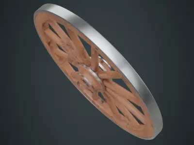 Wagon Wheel 1A Low-poly 3D model