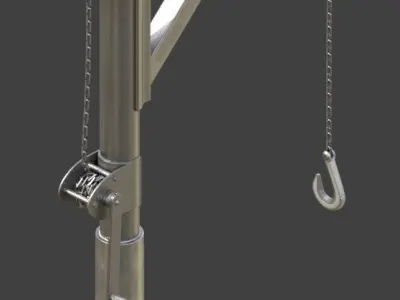 Hand Crank Crane Remastered Low-poly 3D model