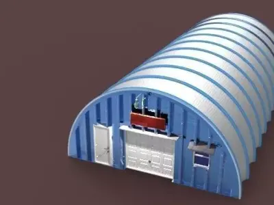 Capannone metal shed Free 3D model