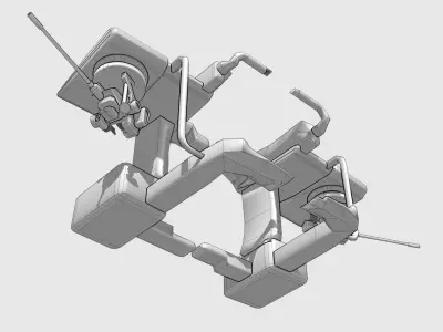Helicopter Cannon Attachment 3D model