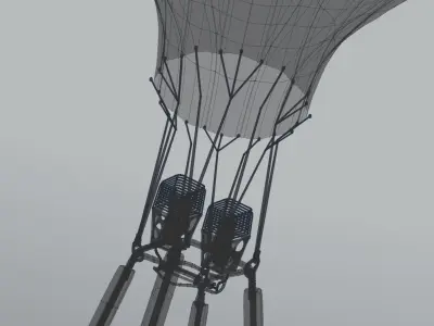 Hot air balloon Low-poly 3D model 6