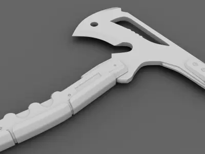 Modern Combat Axe Low-poly 3D model