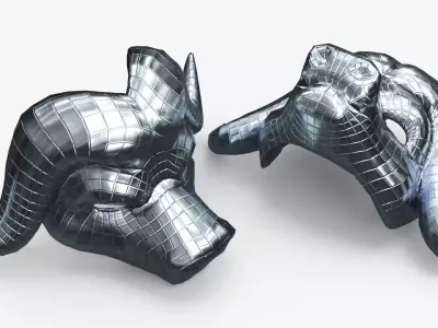 Bull Horn Mask Silver 3D model