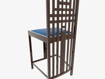 Mackintosh - Houshill White Bedroom Chair 3D model