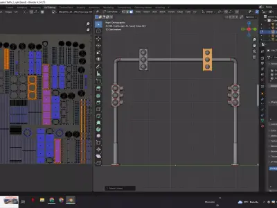 Traffic Lights and Signal System - Low Poly Game Ready Low-poly 3D model