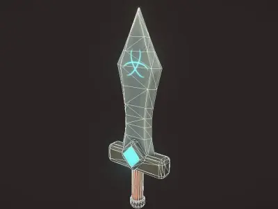 Fantasy Sword Low-poly 3D model 7