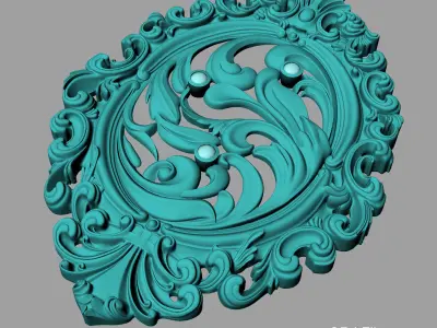 Vintage Oval Pendant 3D print model