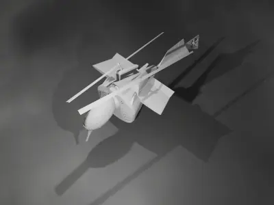 Sci-Fi Helicopter Low-poly 3D model buy
