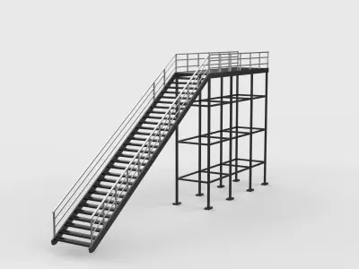 Industrial stairs modular 03  3D model