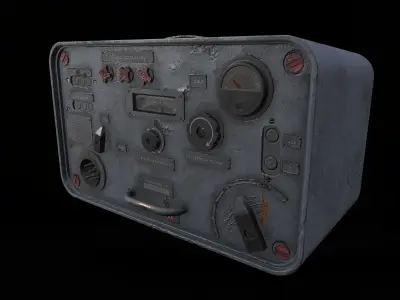 PBR Military Radio Low-poly 3D model Low-poly 3D model