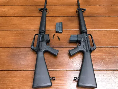 M16A1 rifle Low-poly 3D model purchase