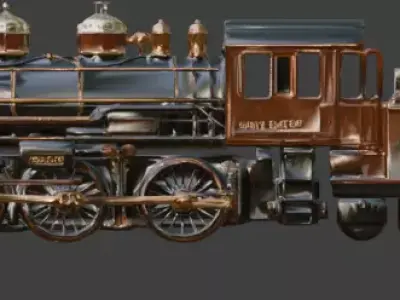 Steampunk Heavy Armored Train 3D Model Low-poly 3D model purchase