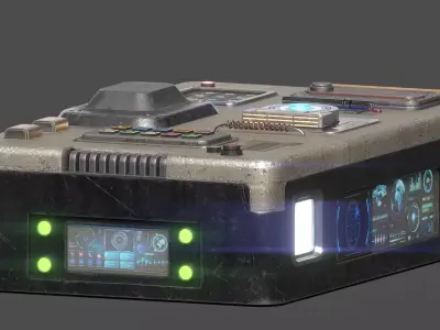 Sci Fi Control Device Panel Game Ready 3D Model Free low-poly 3D model