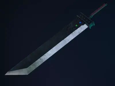 Buster Sword - Cloud - Final Fantasy Low-poly 3D model
