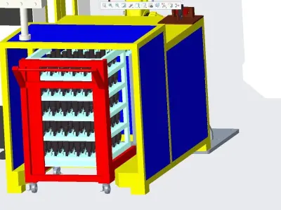 CNC One-to-two intelligent warehousing and processing unit 3D model