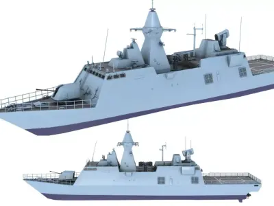 Combat Ship Class Corvette Navy 3D model